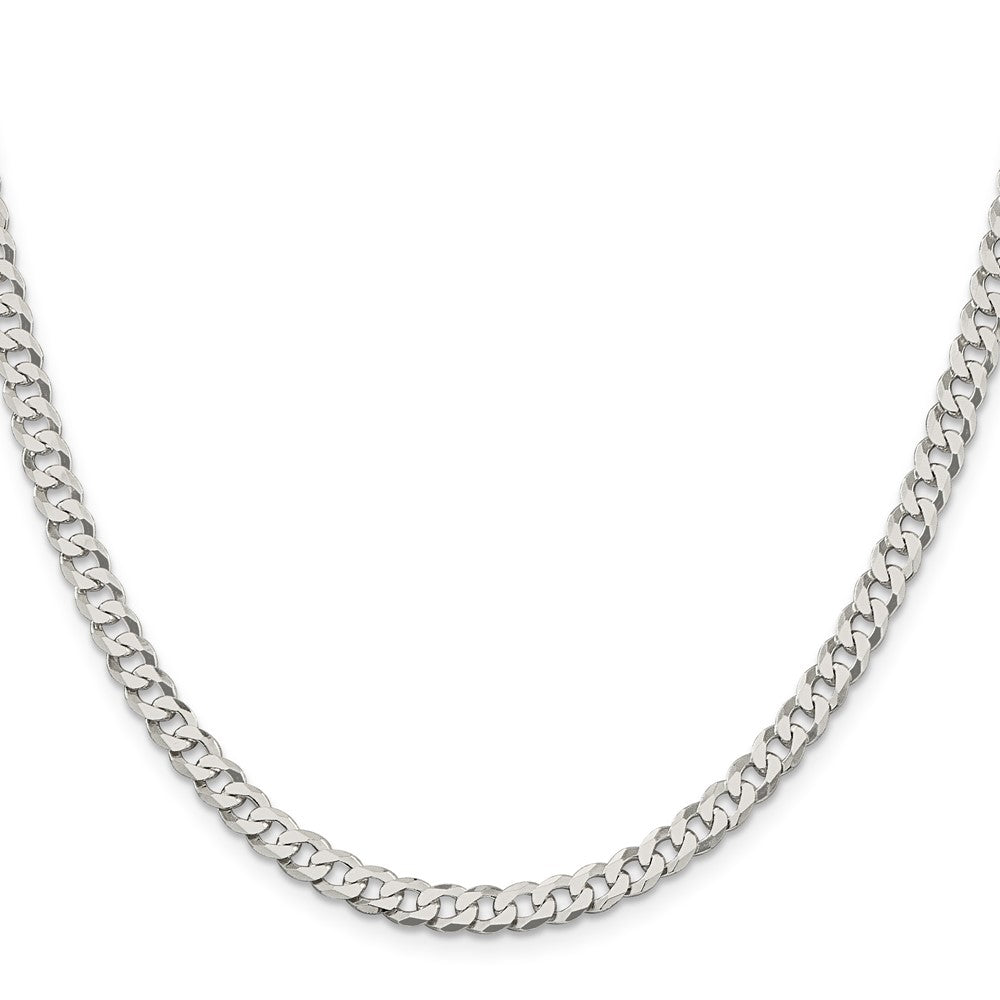 Sterling Silver 5mm Beveled Curb Chain 20 Inches