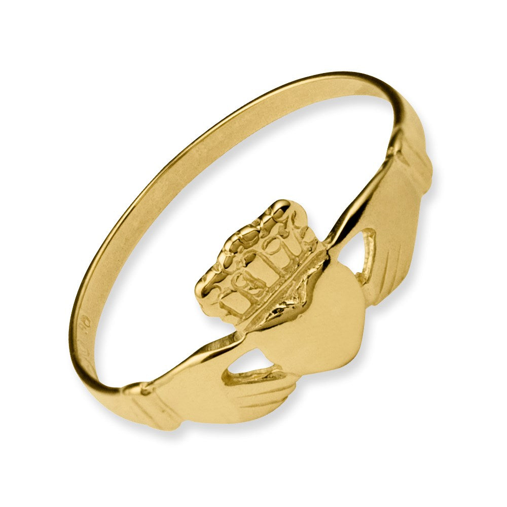 14k Polished Ladies Claddagh Ring Size 6