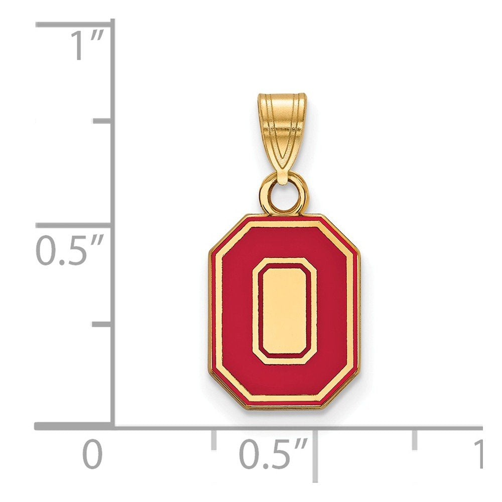 Women's Ohio State Buckeyes Gold Plated Small Enamel Pendant