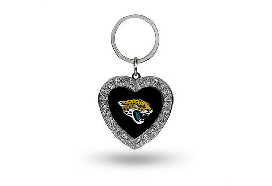 Jacksonville Jaguars Bling Rhinestone Heart Keychain