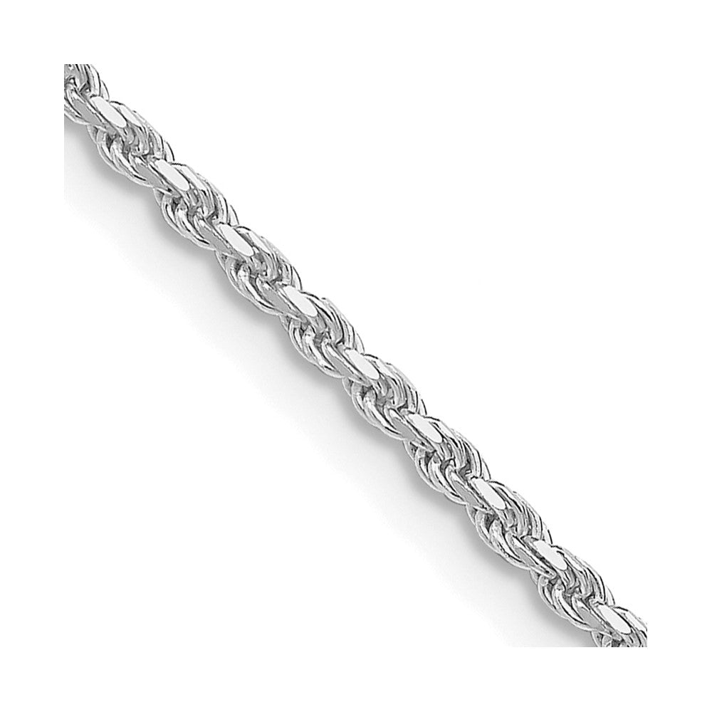 Sterling Silver Rhodium-plated 1.85mm Diamond-cut Rope Chain 28 Inches