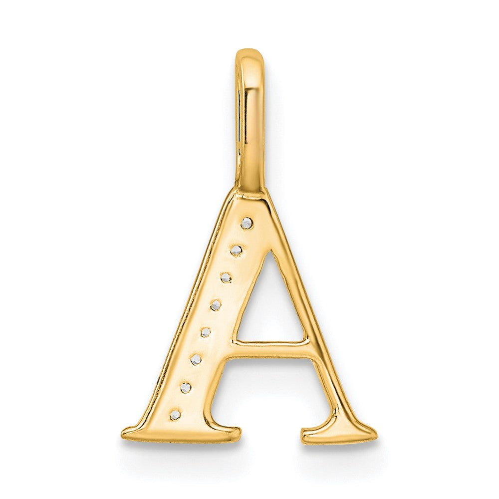 14K Diamond Letter A Initial Pendant