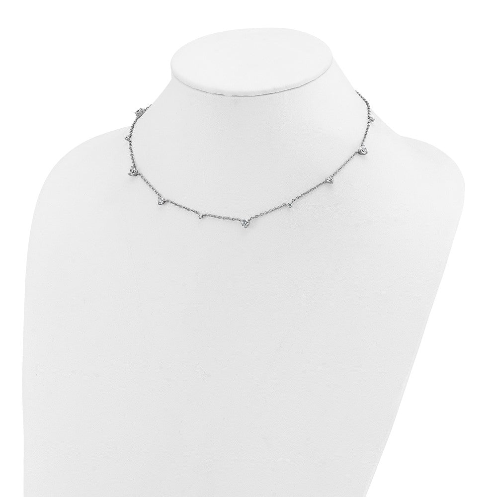 True Origin 14K White Gold 2 1/10 carat Lab Grown Diamond VS+ F+ Complete 10 Station 16 in Necklace