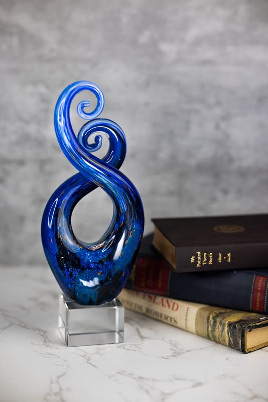 Badash - Monet Murano Style Art Glass Swirl Centerpiece on Crystal Base 10"