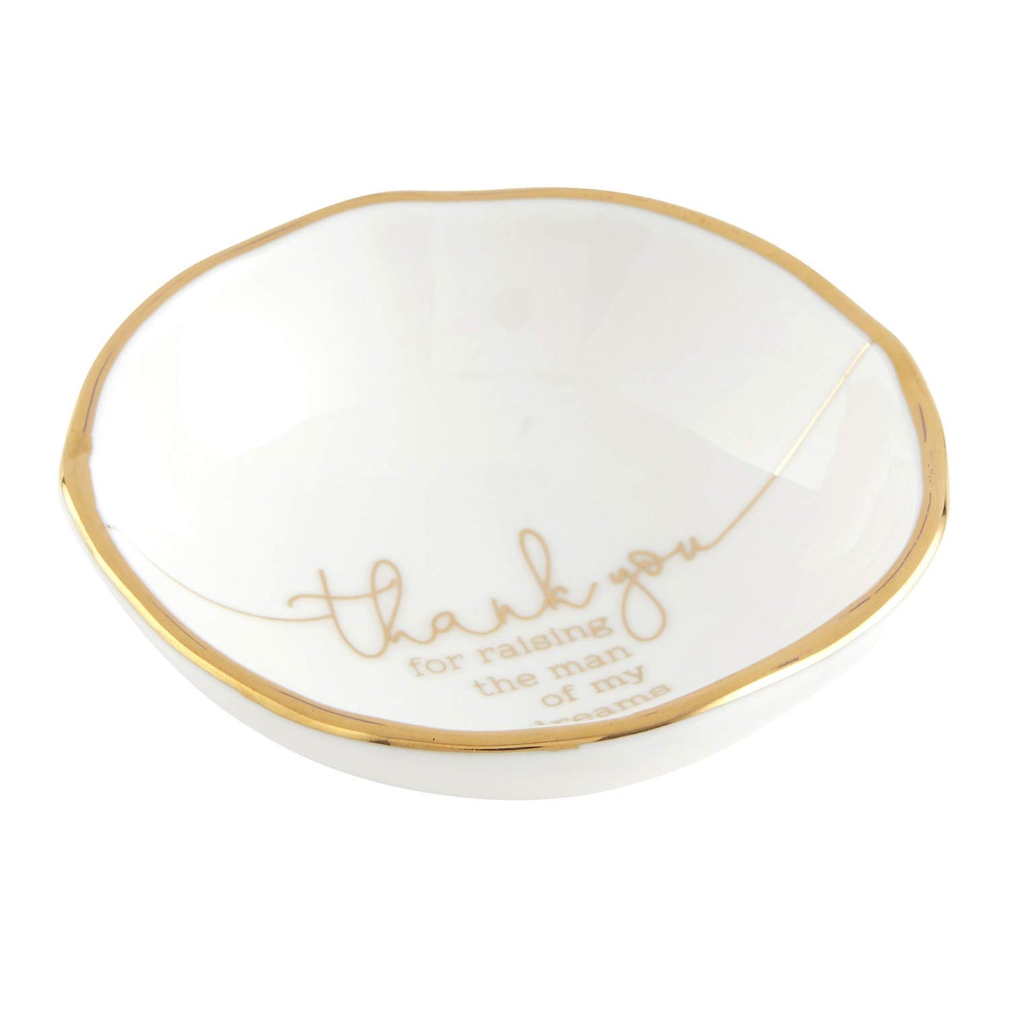Creative Brands Santa Barbara Design Studio-Wedding Collection Ceramic Jewelry Dish, 3.25-Inch, Thank You