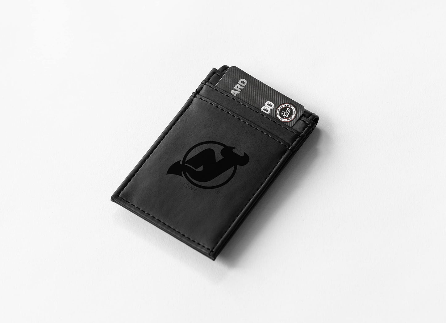 Devils Laser Engraved Black Front Pocket Wallet
