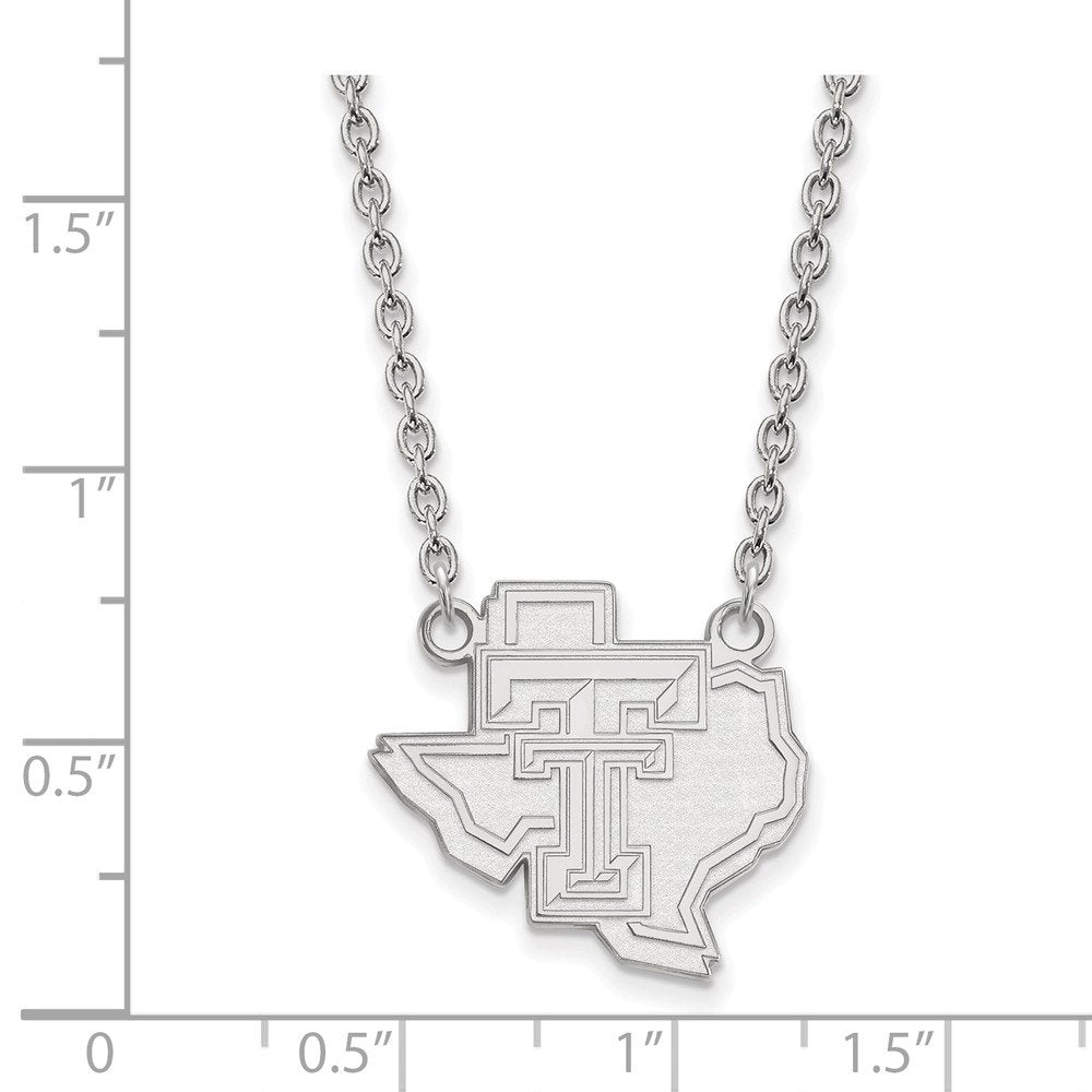 LogoArt Sterling Silver Texas Tech University Large Pendant Necklace Female Adult