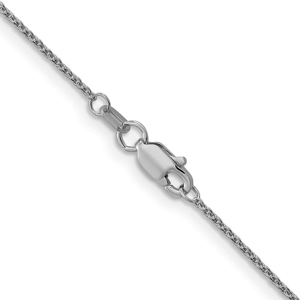 14K White Gold 26 inch 1mm Round Open Link Cable with Lobster Clasp Chain