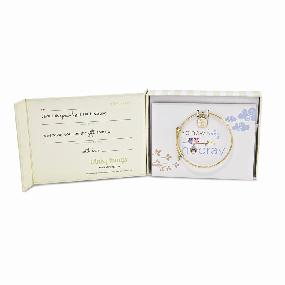 Gold-tone Trinky Things Baby Boy A New Baby Bracelet/Card