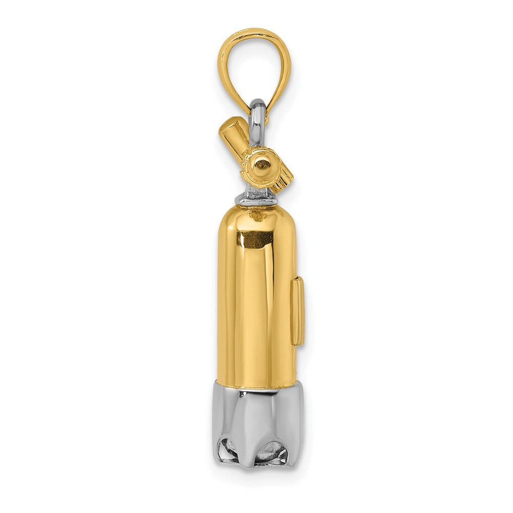 14k Two-tone 3-D Single Scuba Tank Charm