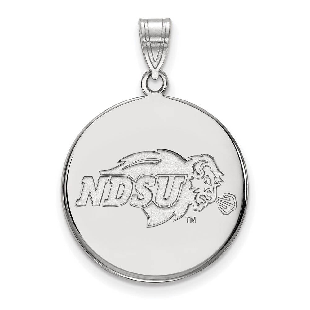 LogoArt Sterling Silver North Dakota State Large Disc Pendant Necklace