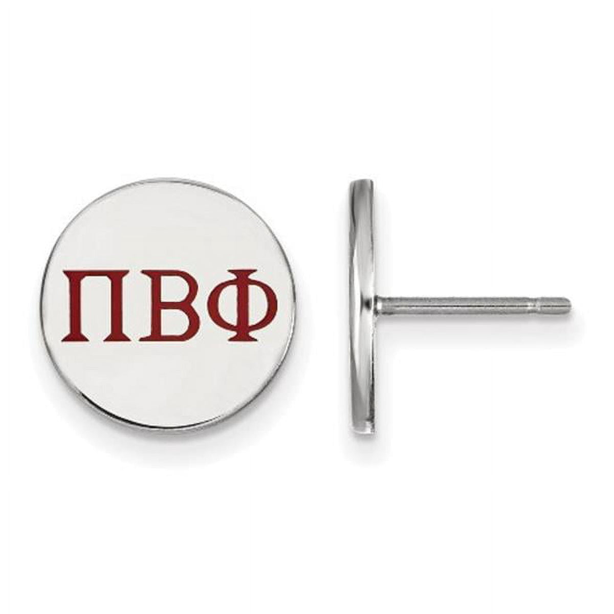 Sterling Silver Official Licensed Greek Sororities Pi Beta Phi (???) Enameled Post Earrings