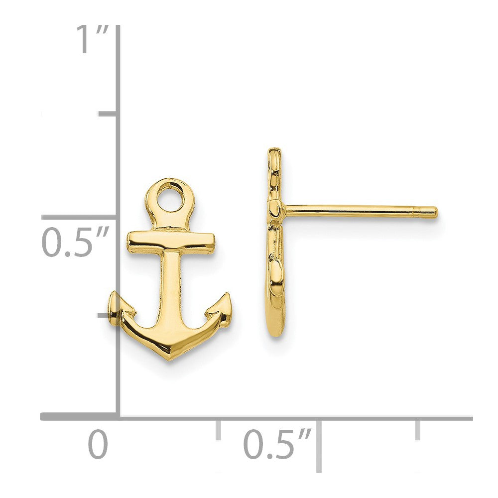 10K Anchor Post Earrings