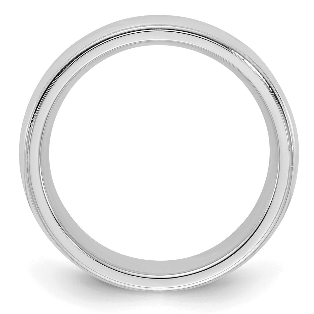 Sterling Silver Rhodium-plated 5mm Comfort Fit Milgrain Size 10.5 Band