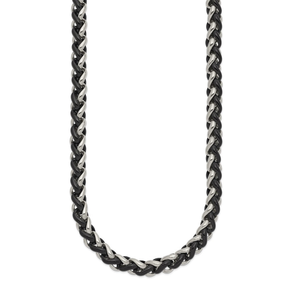 Stainless Steel Polished Black IP-plated 24in Necklace