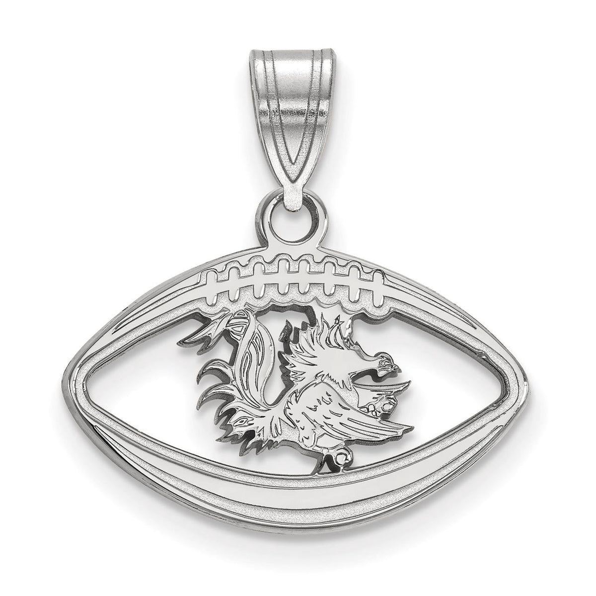 Women's South Carolina Gamecocks Sterling Silver Mascot Football Pendant