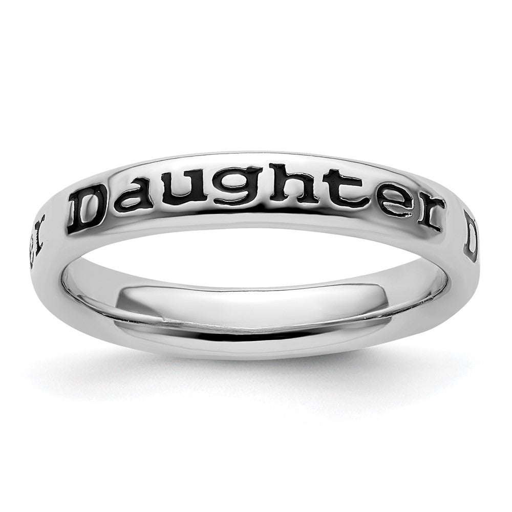 Sterling Silver Stackable Expressions Polished Enameled Daughter Ring Size -9