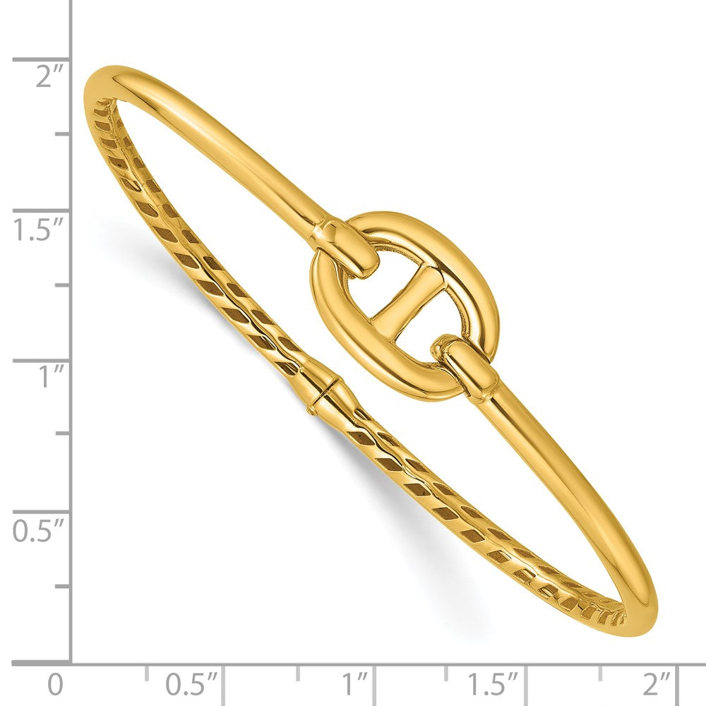 14K Polished Hinged Bangle