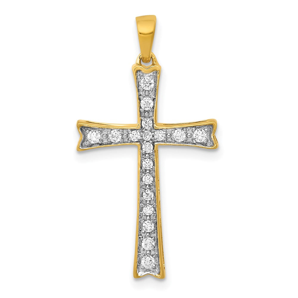14k 1/5 carat Lab Grown Diamond VS/SI+ G+ Cross Pendant