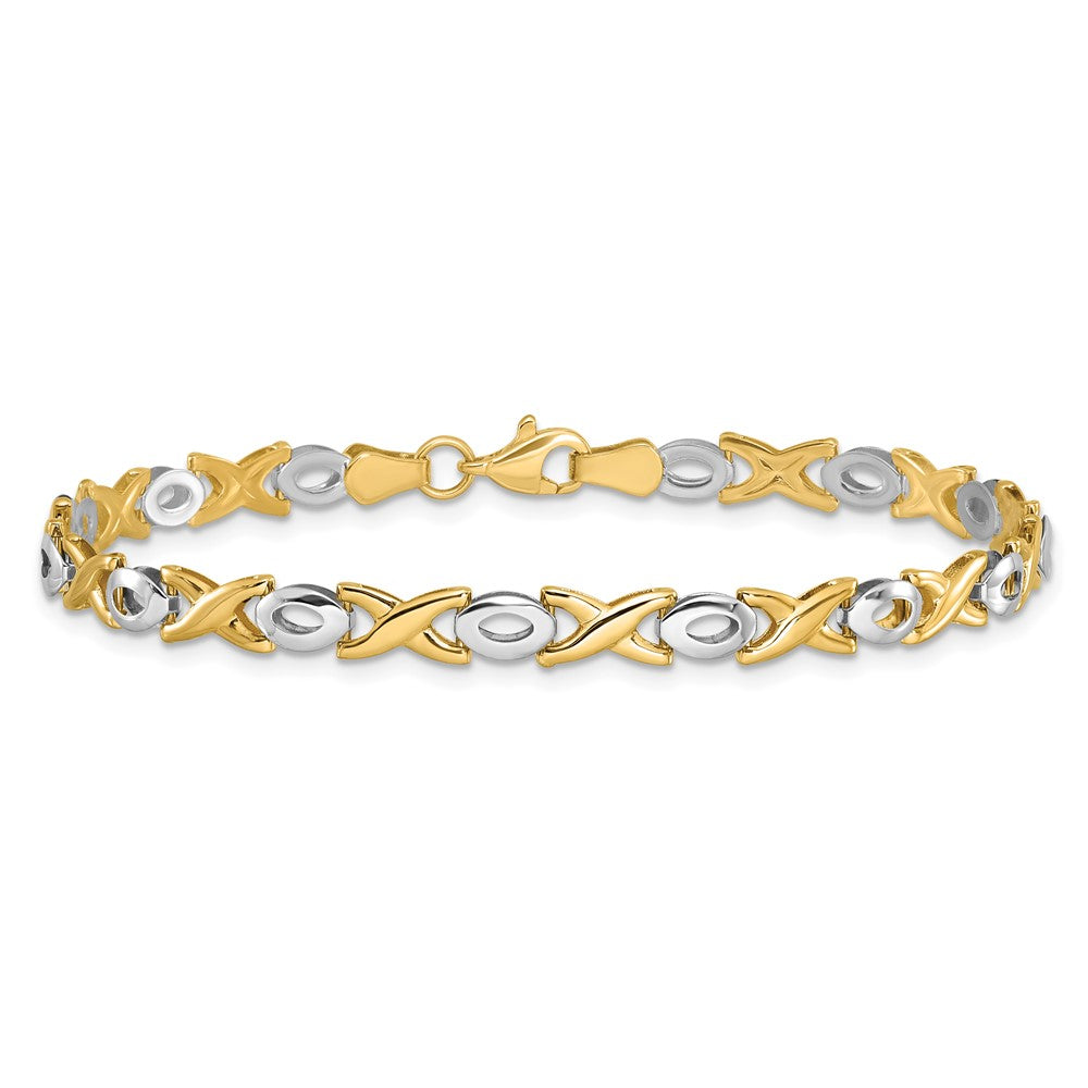 14K Two-tone Polished Bracelet 7.5  inches