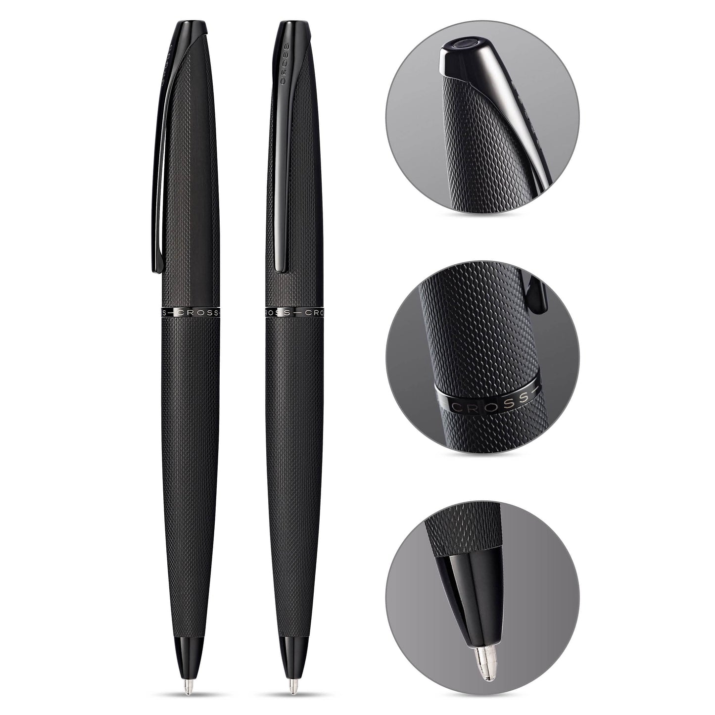 Cross ATX Brushed Metallic Refillable Ballpoint Pen, Medium Ballpen, Includes Premium Gift Box - Brushed Black