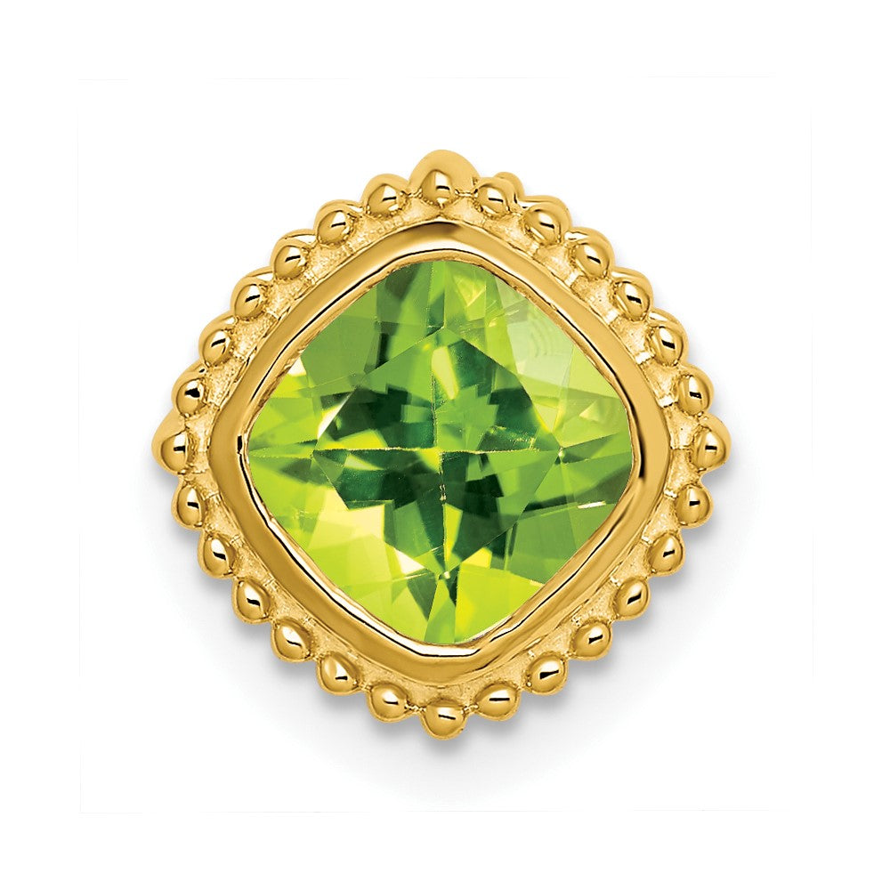 14k Cushion Peridot Chain Slide