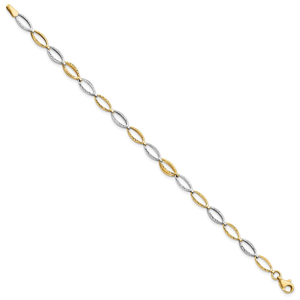 14K Two-tone D/C Bracelet 7  inches