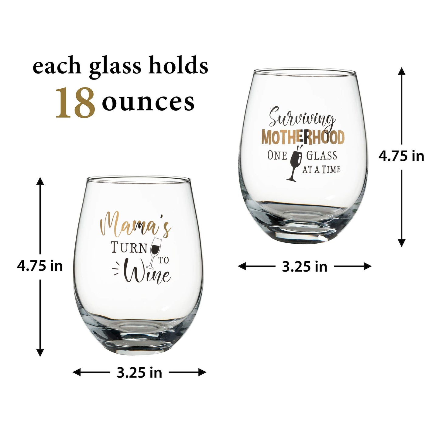 Lillian Rose Mama's Stemless Wine Glass for Mom