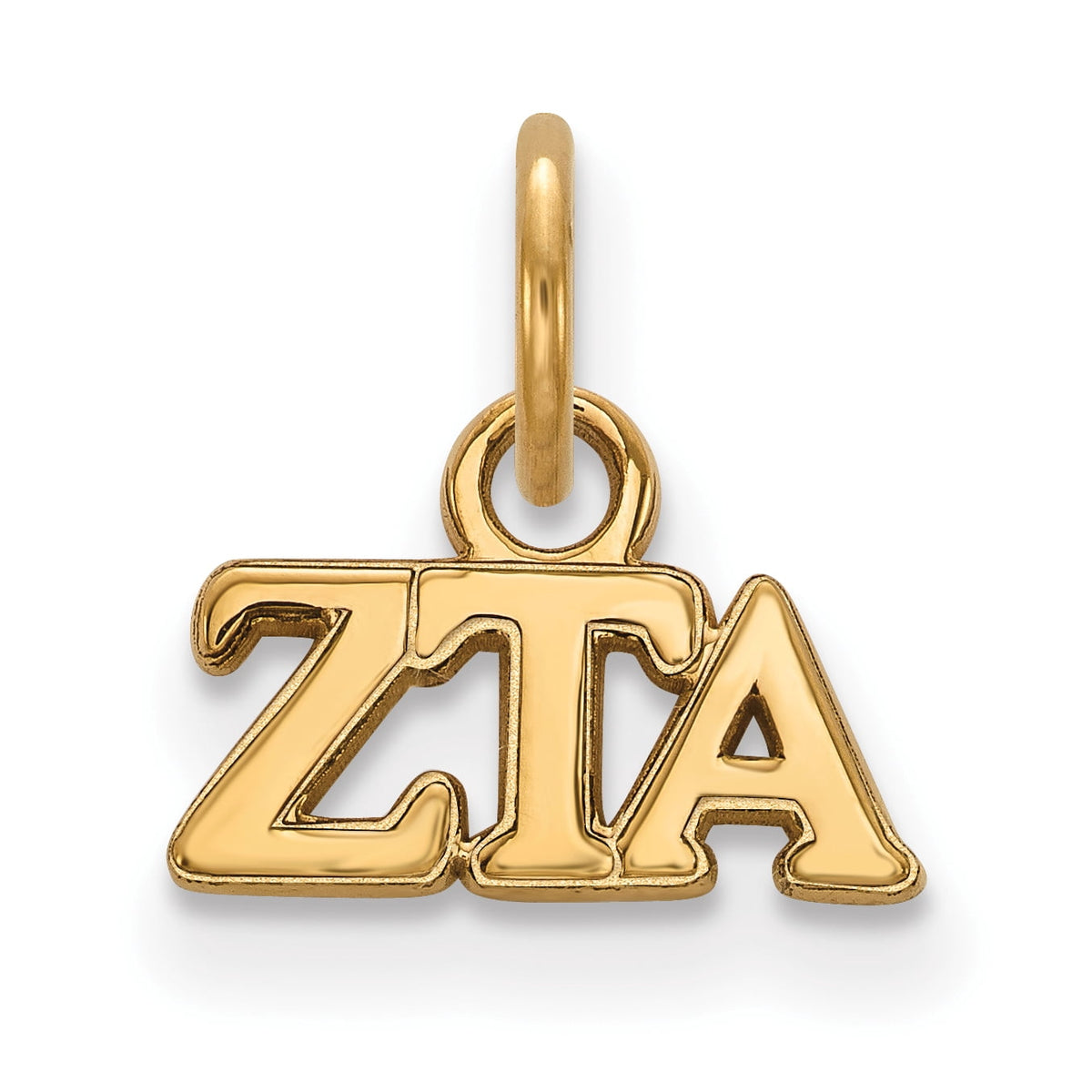 Sterling Silver w/ 14K Yellow Gold-Plated Official Licensed Greek Sororities Zeta Tau Alpha (ZTA) XS Pendant