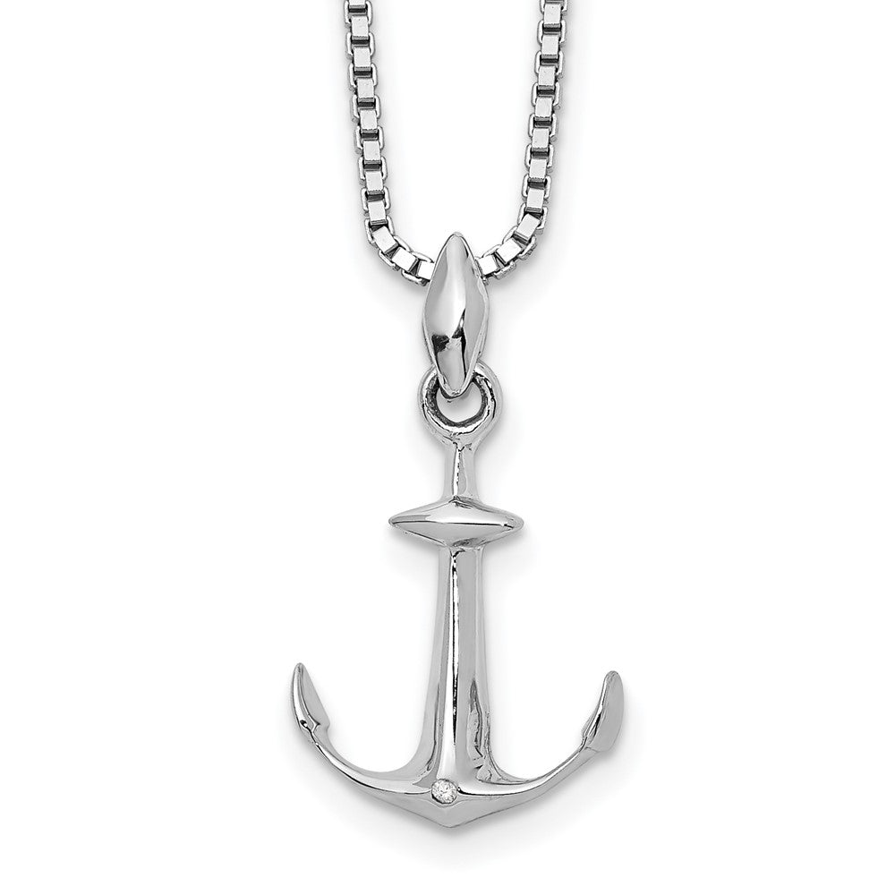 White Ice Sterling Silver Rhodium-plated 18 Inch Diamond Necklace with 2 Inch Extender 18 Inches