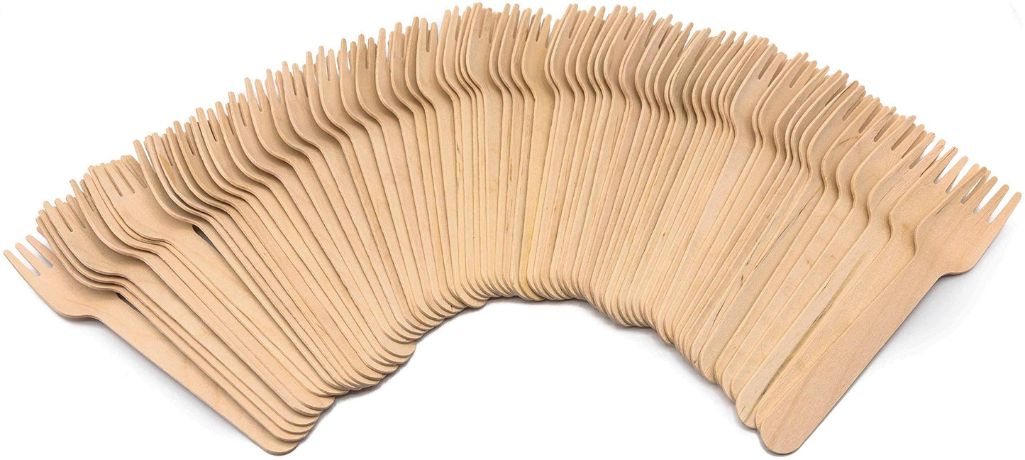 150-Piece Disposable Eco-friendly Wooden Forks QGM22662