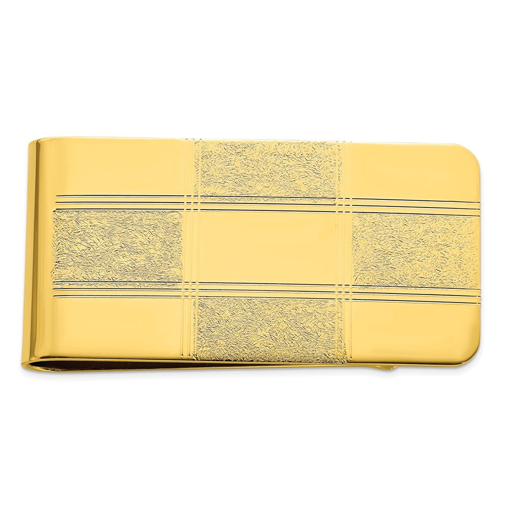 Gold-plated Kelly Waters Four Square Engraveable Money Clip QKW684