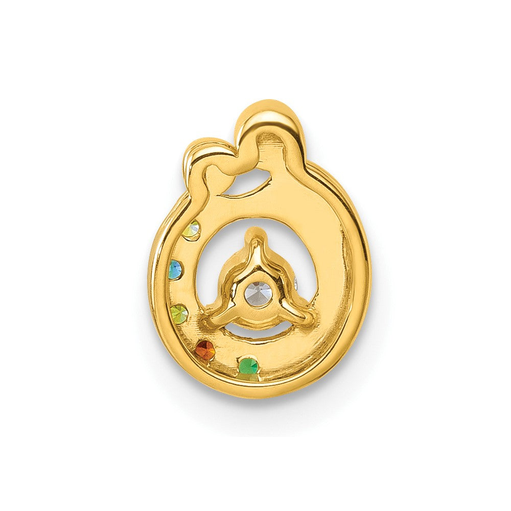 14k 5 Birthstone and Dia Mother/Child Chain Slide Semi-mount