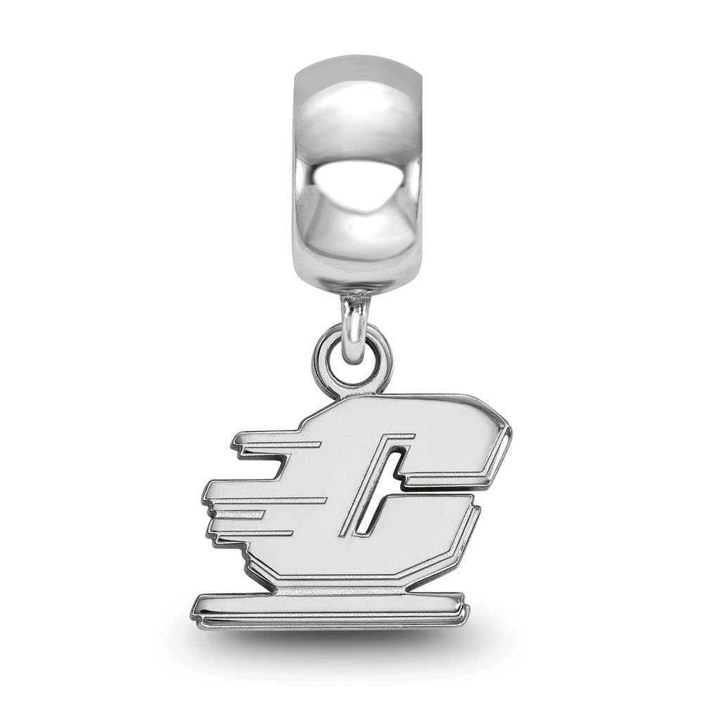 Sterling Silver Rhodium-plated LogoArt Central Michigan University Letter C Extra Small Dangle Bead Charm