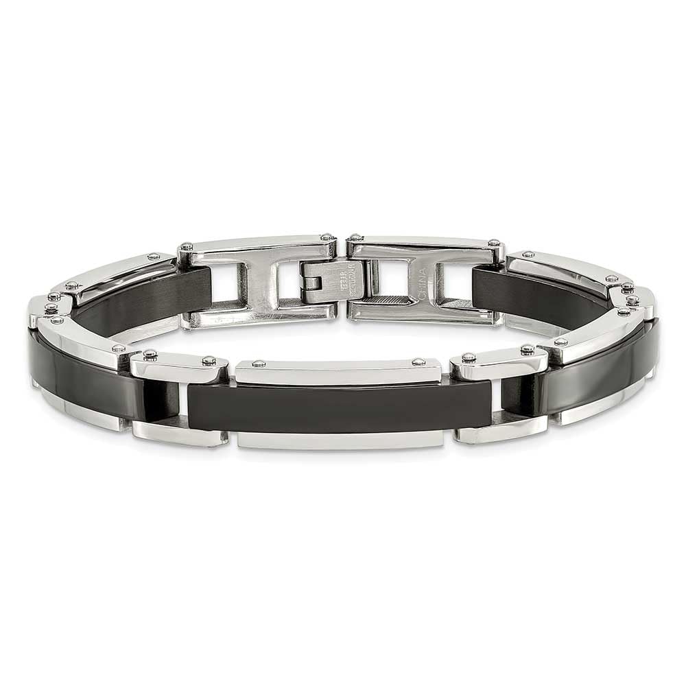 Stainless Steel Polished Black IP-plated 8.5in Br 8.5 inches