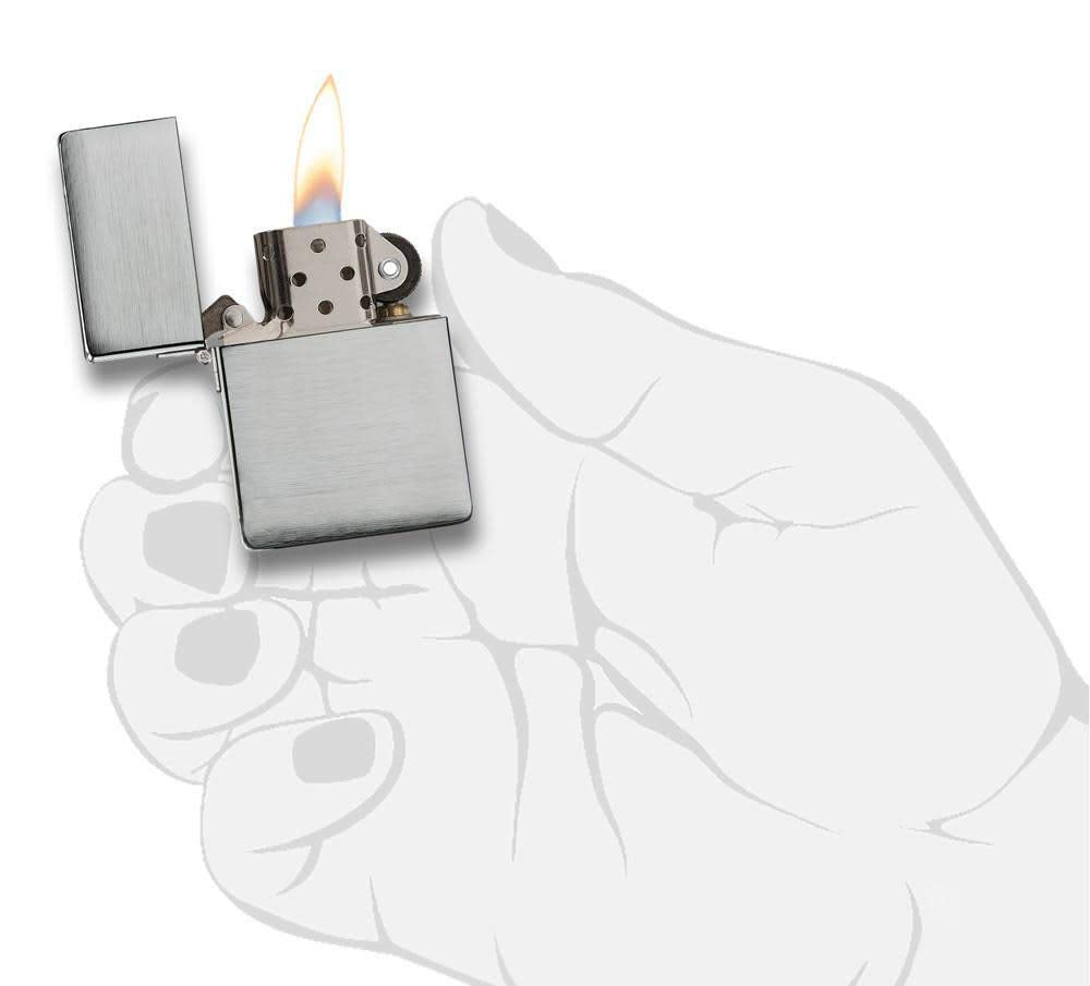 Zippo 1935 Replica Brushed Chrome without Slashes Pocket Lighter