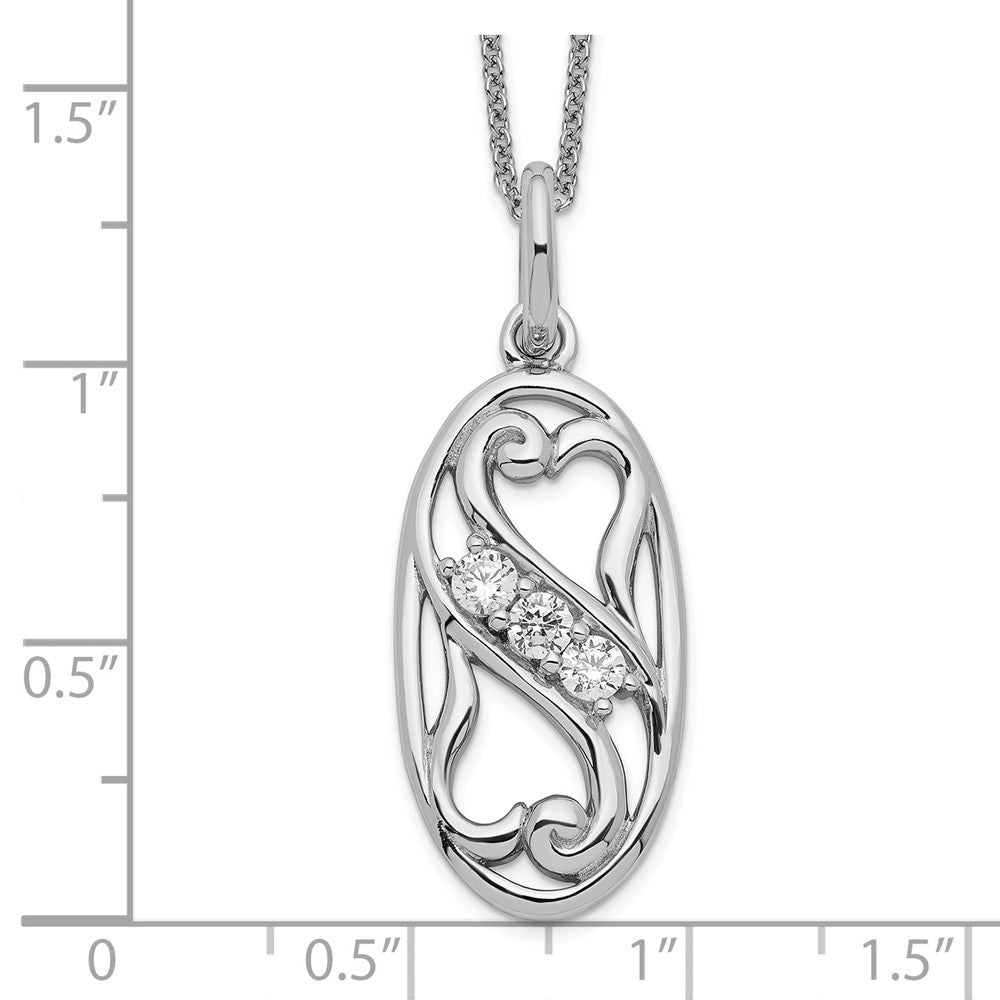 Sentimental Expressions Sterling Silver Rhodium-plated CZ Best Friends Forever 18in Necklace 18 Inches