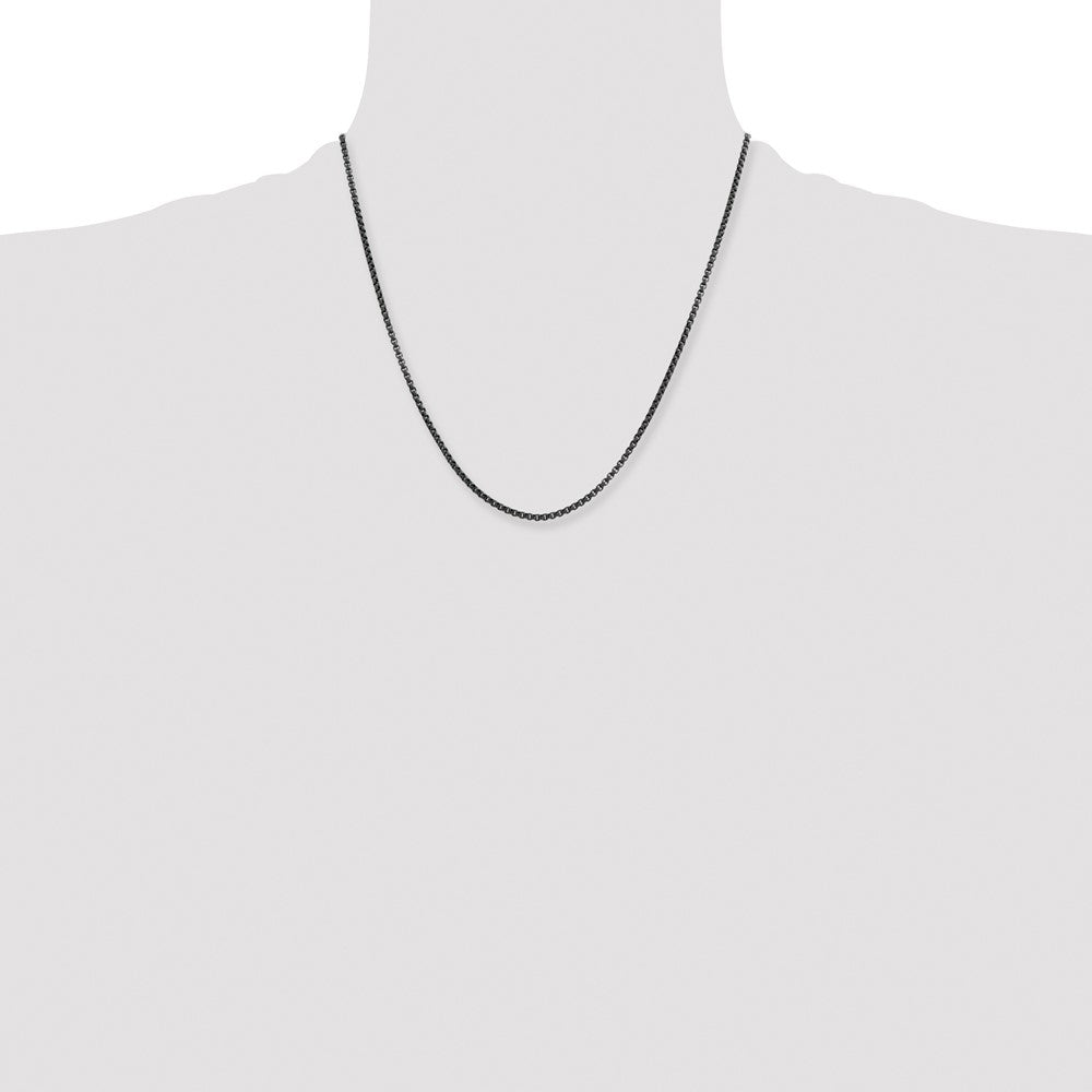 Stainless Steel Polished Blue/Grey IP-plated 2.5mm 20in Box Chain