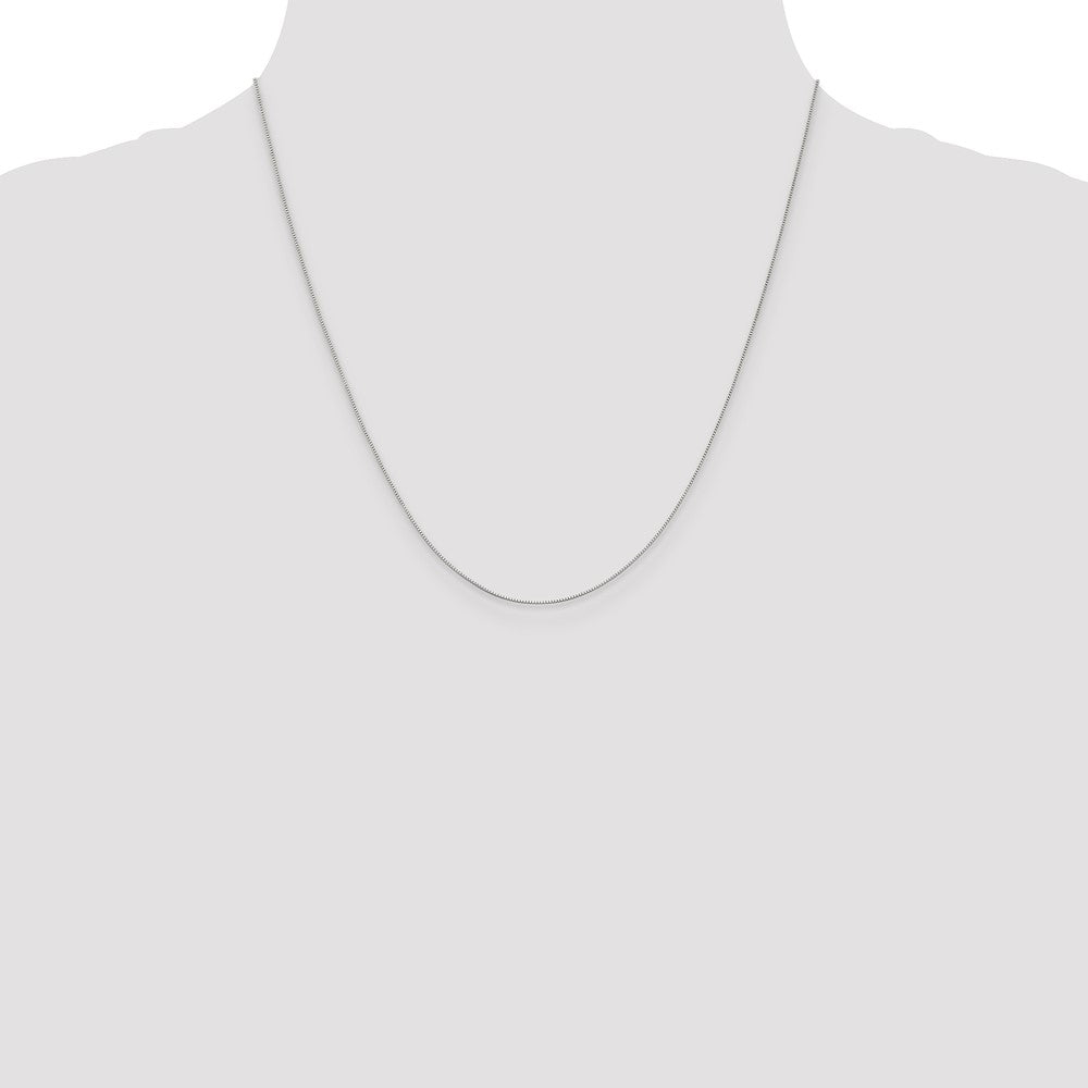 10k White Gold .5mm Baby Box with Lobster Clasp Chain