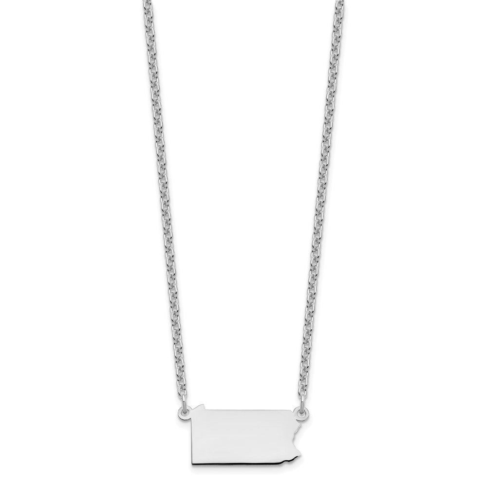 Sterling Silver/Rhodium-plated Pennsylvania State Necklace