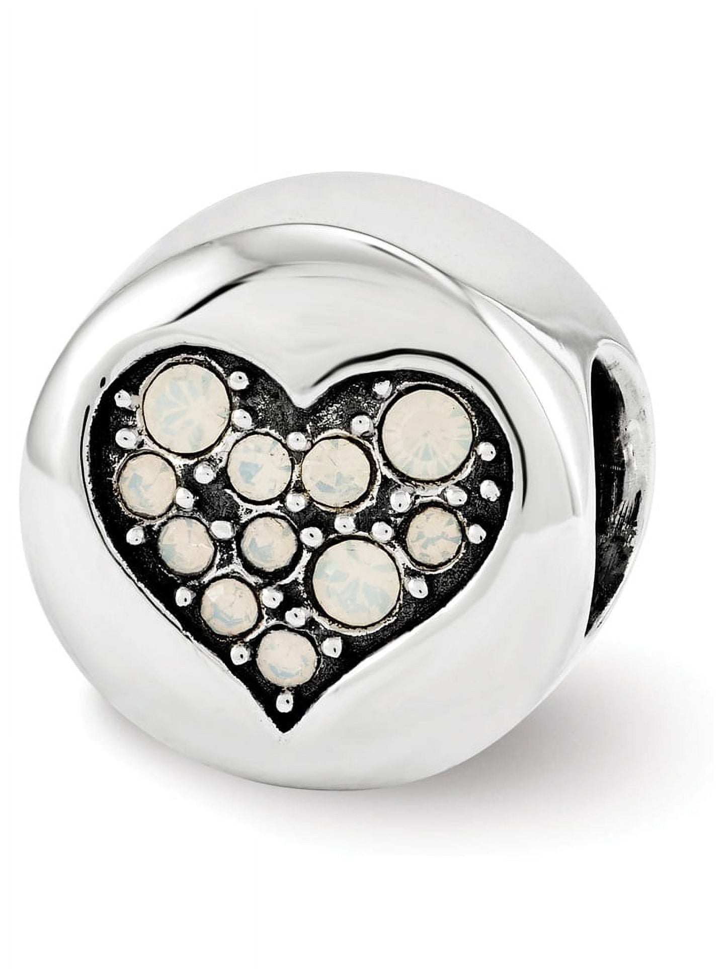 Sterling Silver Reflections June Crystal Clarity Heart Bead