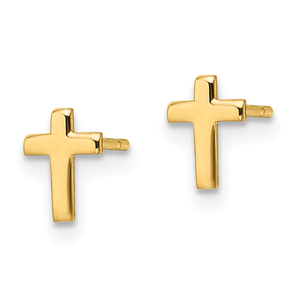 10k Polished Cross Post Earrings
