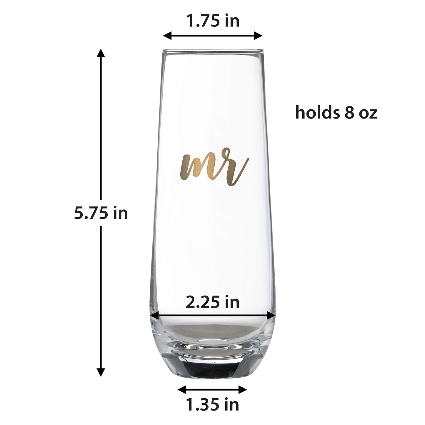 Lillian Rose Gold Mr. Stemless Champagne Glass