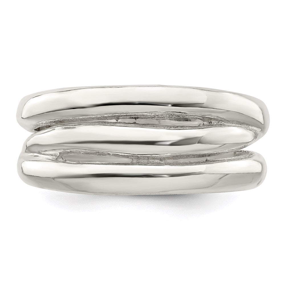 Sterling Silver Solid Fancy Ribbed Ring