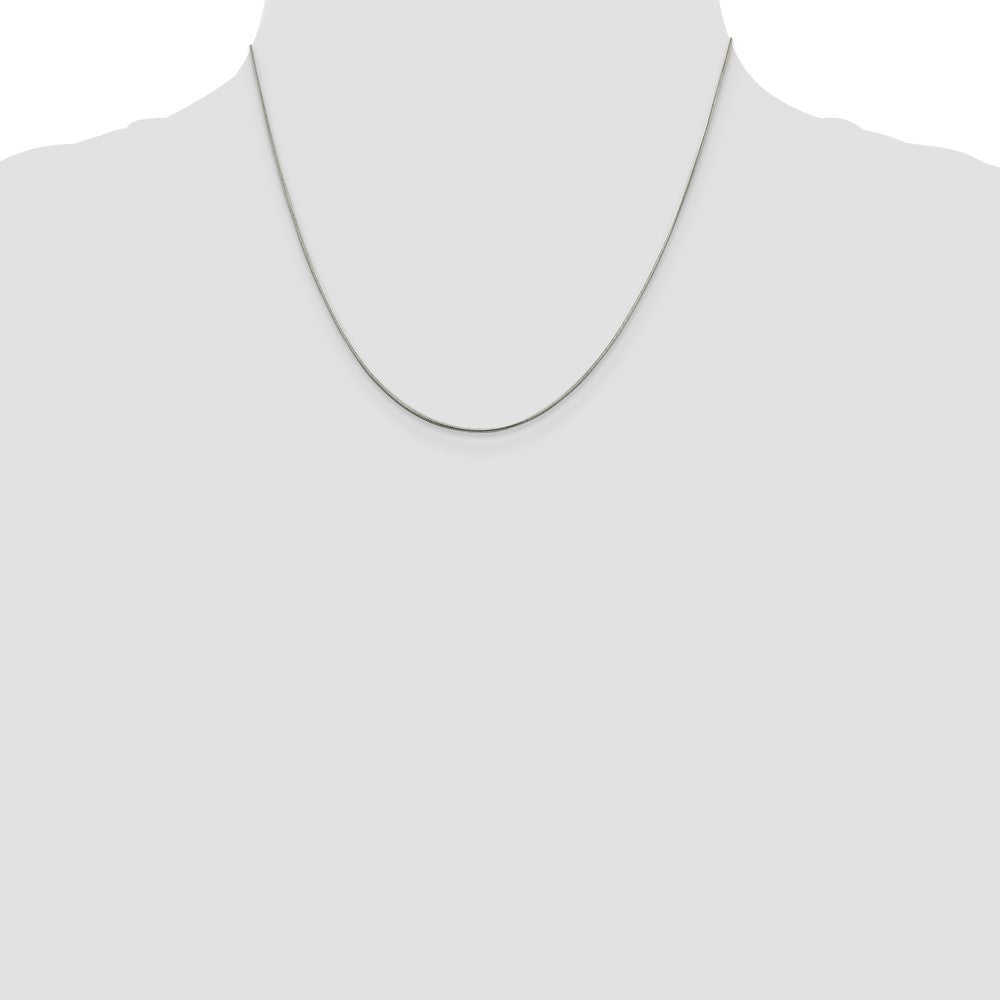 Sterling Silver Rhodium-plated .8mm Round Snake Chain 18 Inches