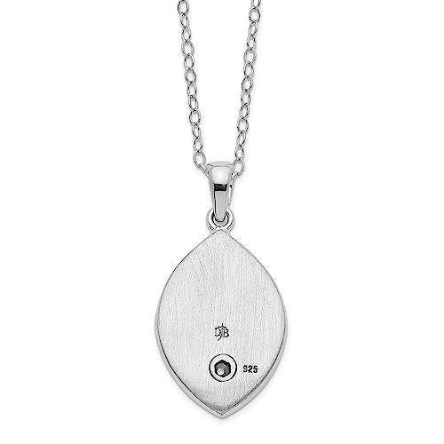 Finest Gold Sterling Silver Rhodium Gold-Tone Heart Egg Shaped Ash Holder 18 in. Necklace