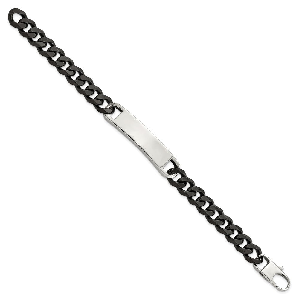 Stainless Steel Polished Black IP-plated 8.5in ID Bracelet 8.5 inches