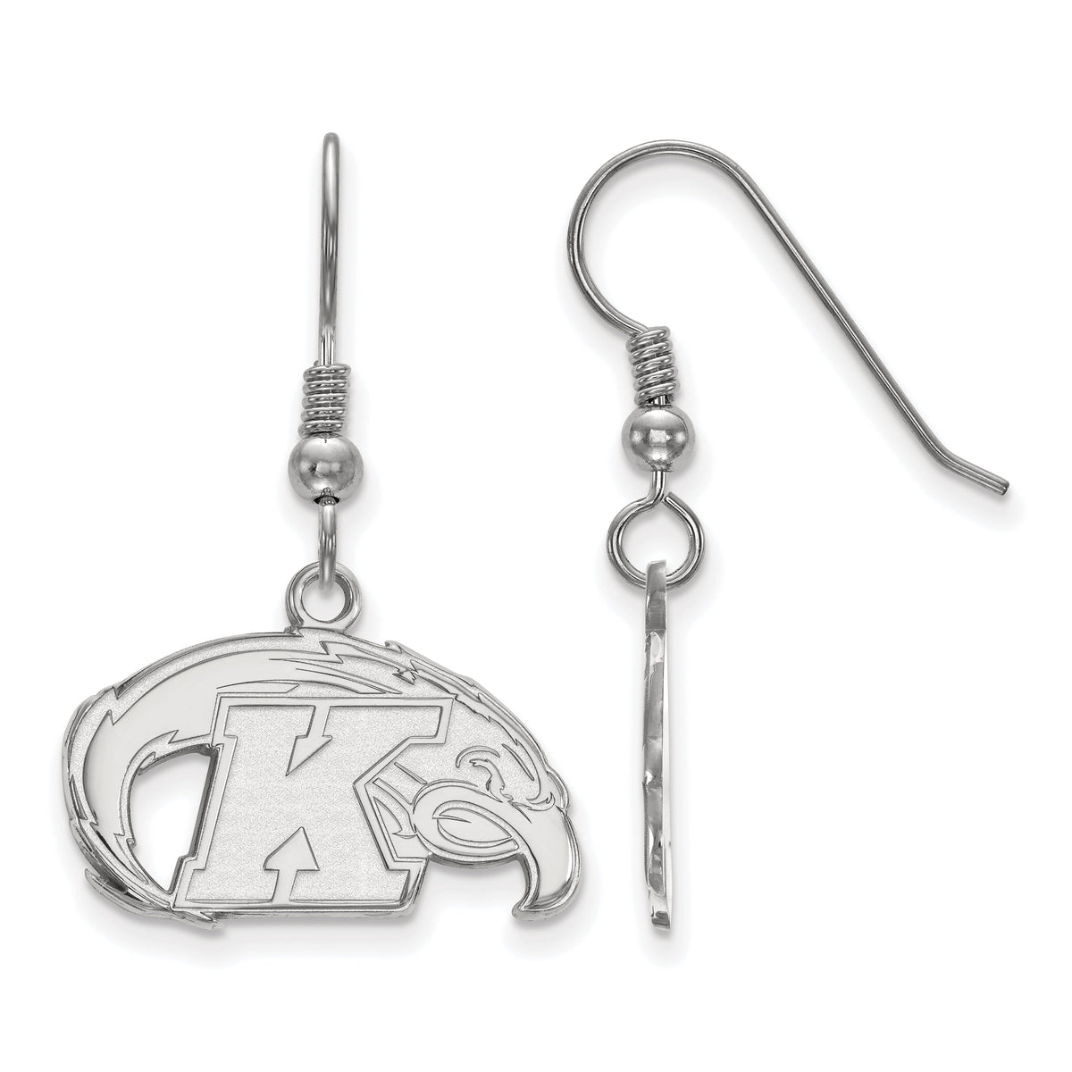 Sterling Silver Official Licensed Collegiate Kent State University (KSU) Small Dangle Earrings