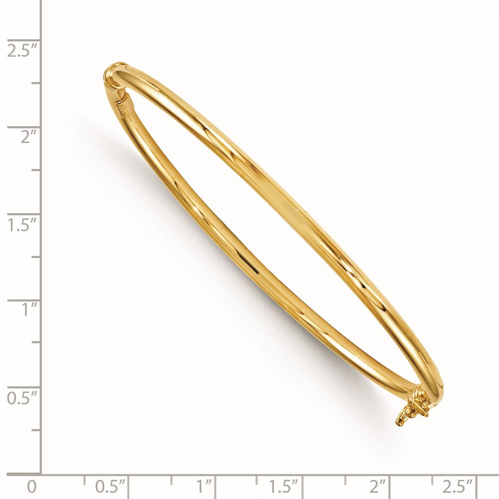 14K Polished Hinged Bangle 7.5  inches