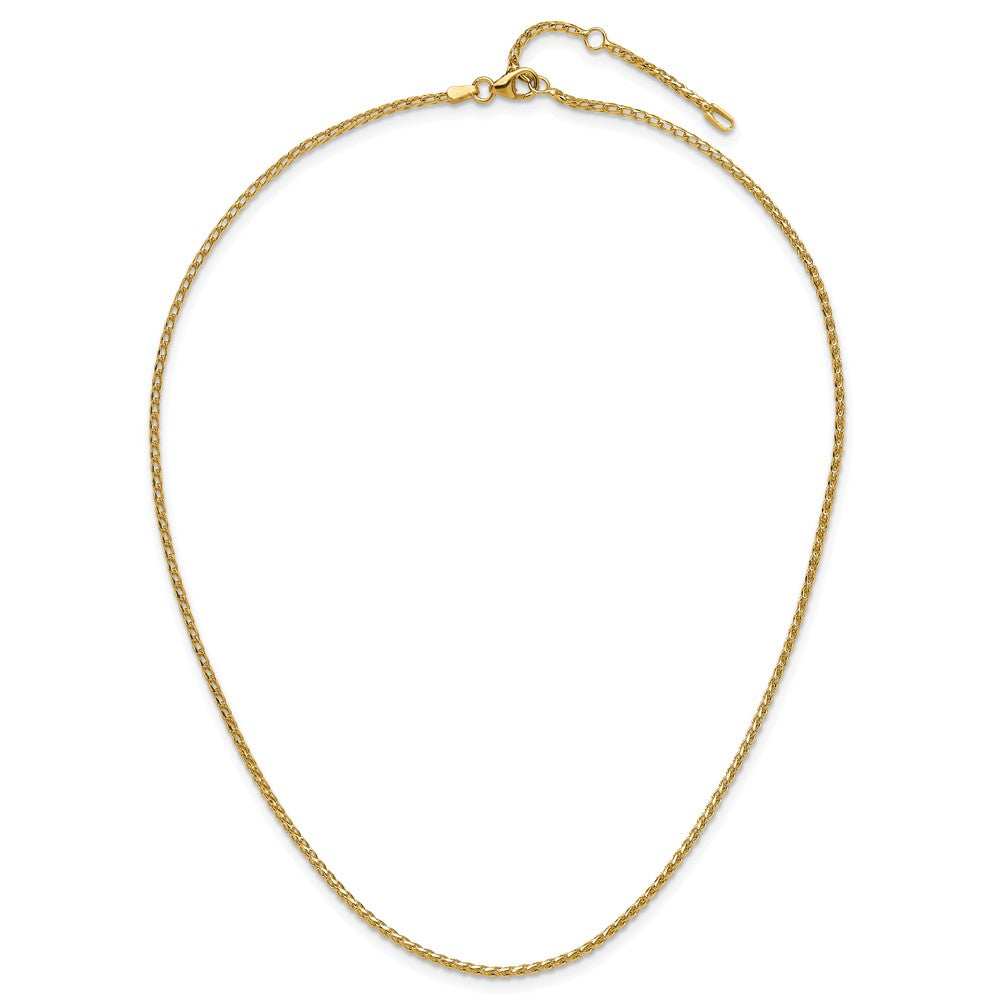 14K 1.65mm D/C Open Franco 1in+1in Adjustable Chain